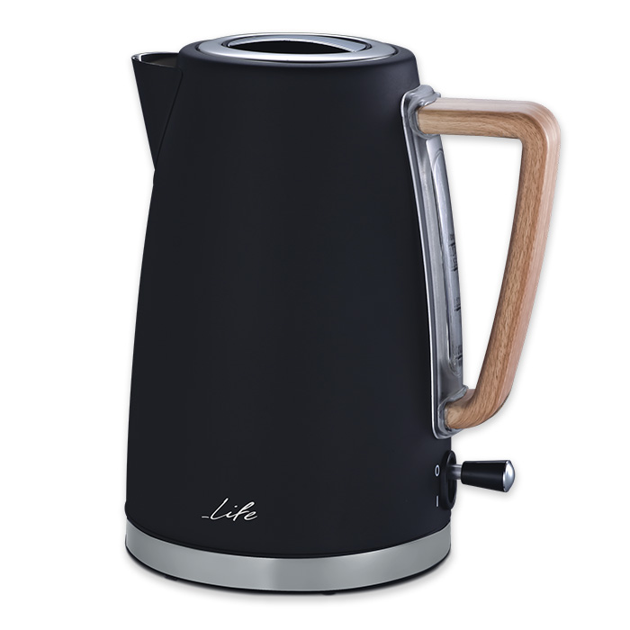 Premium design βραστήρας 1.7L, 2200W, σε μαύρο χρώμα. LiFE RITZ Black