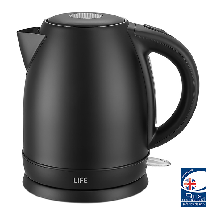 Bραστήρας 1.7L, 2200W, σε μαύρο χρώμα. LiFE PEARL Flat Black Series
