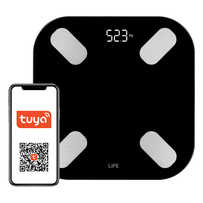 Bluetooth TUYA Smart γυάλινη ψηφιακή ζυγαριά μπάνιου LiFE FIT SMART BT