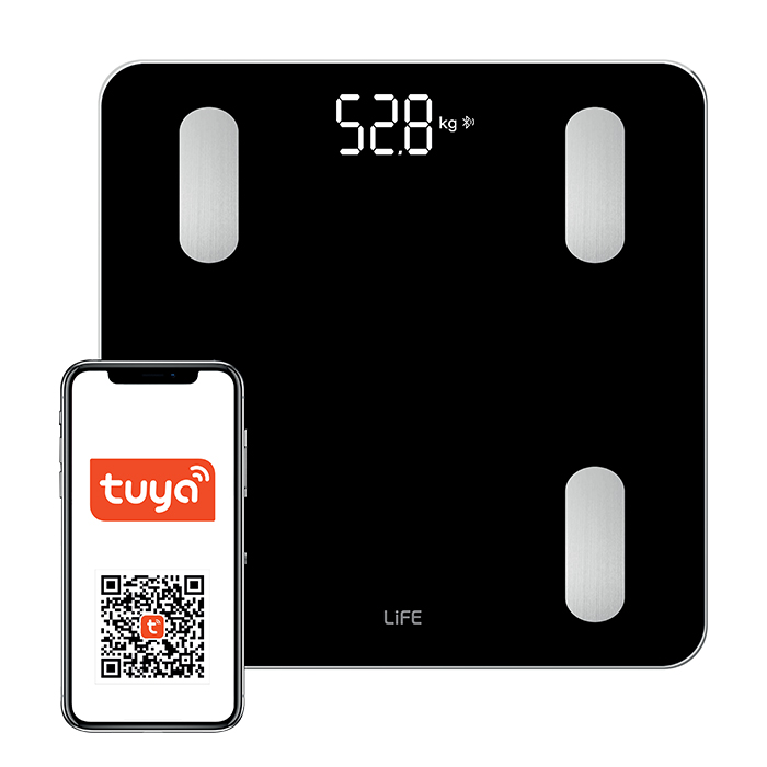 Wi-Fi TUYA Smart γυάλινη ψηφιακή ζυγαριά μπάνιου LiFE WORKOUT SMART WIFI