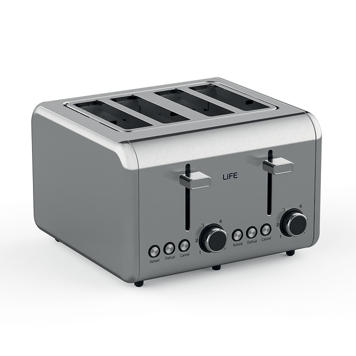 Αυτόματη ανοξείδωτη φρυγανιέρα 4 θέσεων, 1500W LiFE BREKKY