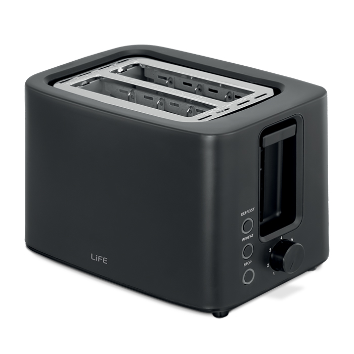 Αυτόματη φρυγανιέρα 2 θέσεων, 750W LiFE CRUNCHY Flat Black Series