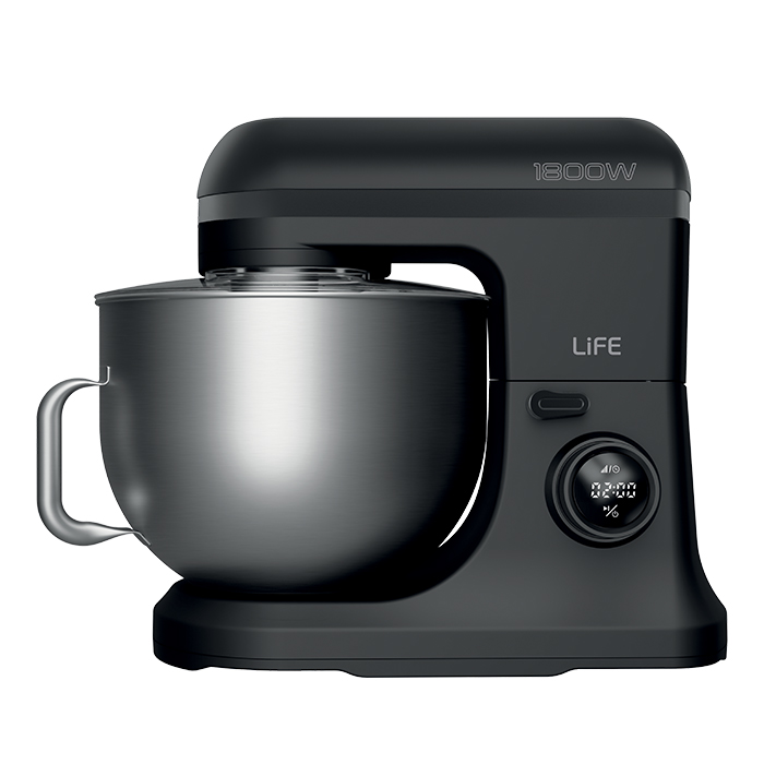 Κουζινομηχανή με inox κάδο μίξης 12L, 1800W LiFE BOSS Flat Black Series