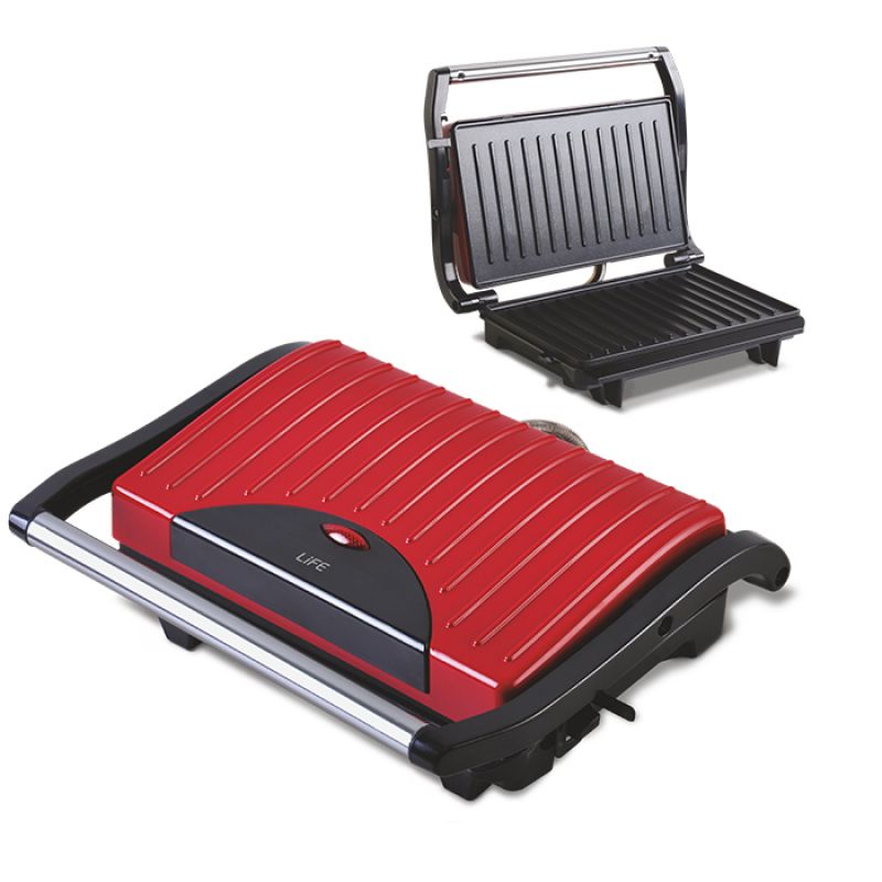 Τοστιέρα με grill πλάκες, 700W. LiFE Scarlet
