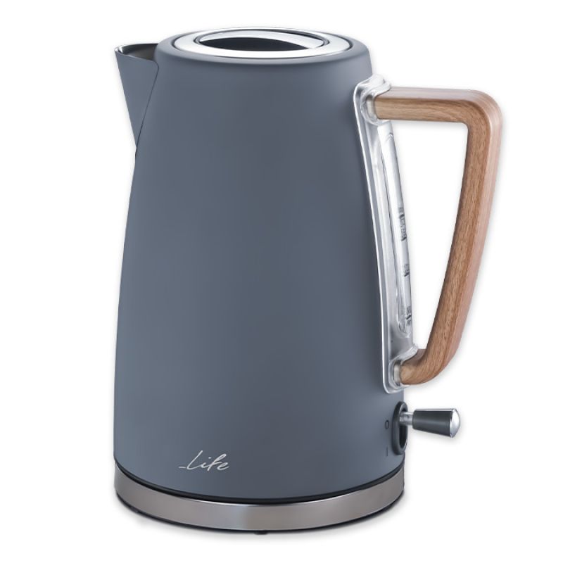 Premium design βραστήρας 1.7L, 2200W, σε γκρι χρώμα. LiFE RITZ Grey