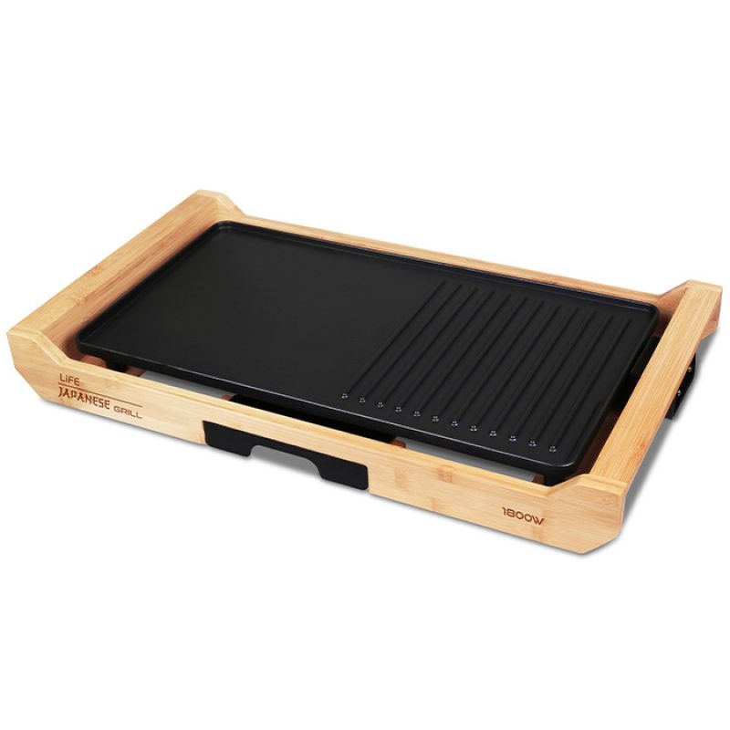 Ηλεκτρική γκριλιέρα Teppanyaki με πλαίσιο από bamboo, 1800W LiFE JAPANESE GRILL