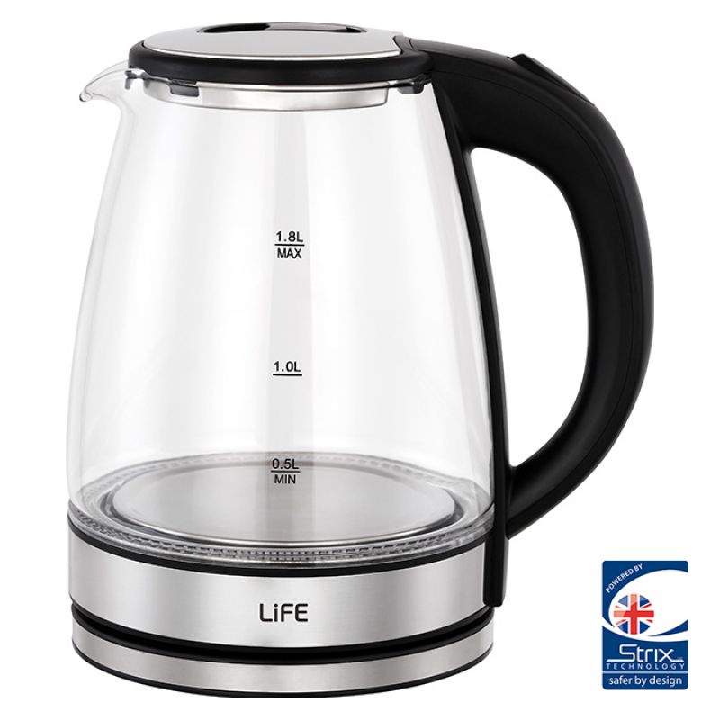 Γυάλινος βραστήρας 1.8L, 2200W. LiFE CRYSTAL