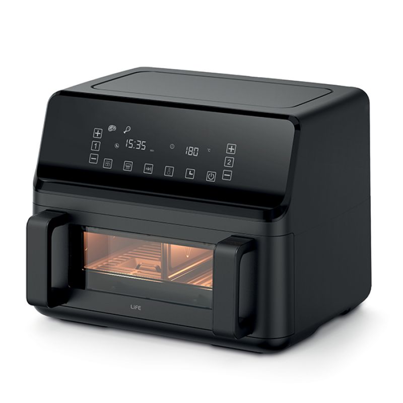 2 σε 1, Διπλή και Μονή Φριτέζα αέρος 9L, 2700W LIFE NOVELTY