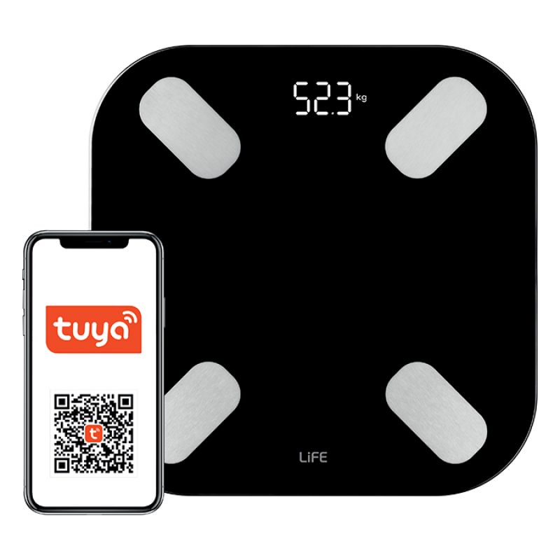 Bluetooth TUYA Smart γυάλινη ψηφιακή ζυγαριά μπάνιου LiFE FIT SMART BT