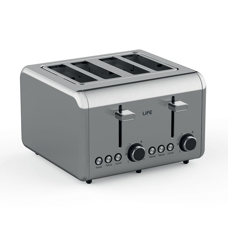 Αυτόματη ανοξείδωτη φρυγανιέρα 4 θέσεων, 1500W LiFE BREKKY