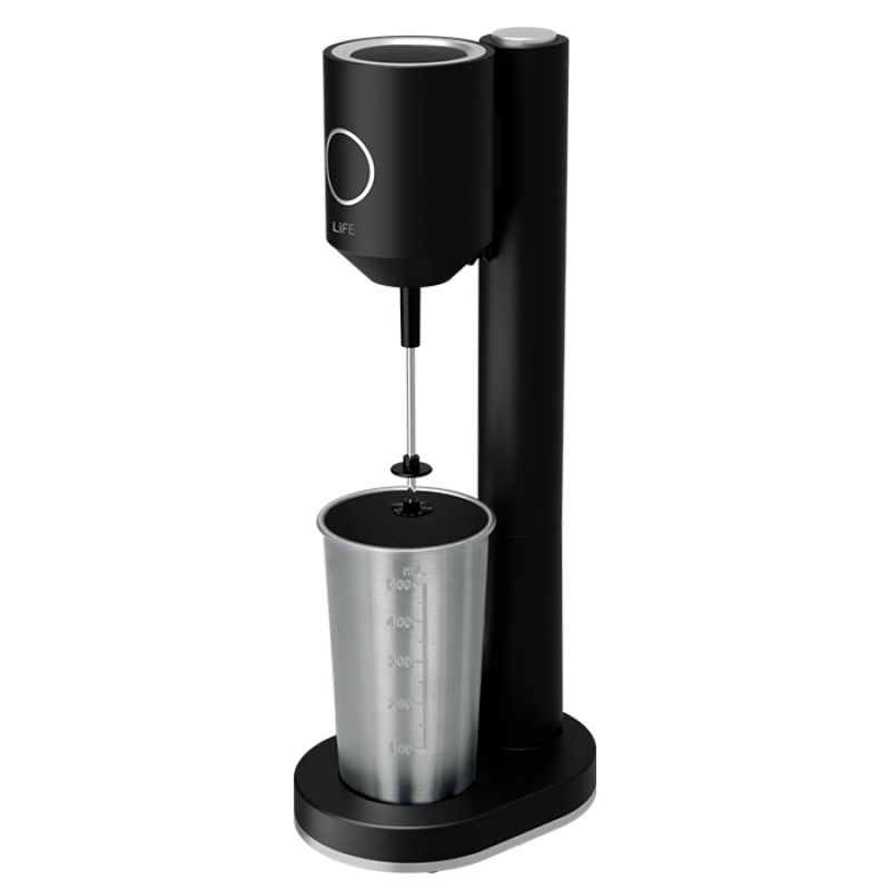 Φραπεδιέρα με inox ποτήρι και πλήκτρο push, 100W, σε μαύρο ματ χρώμα. LiFE ROI MAT Flat Black Series