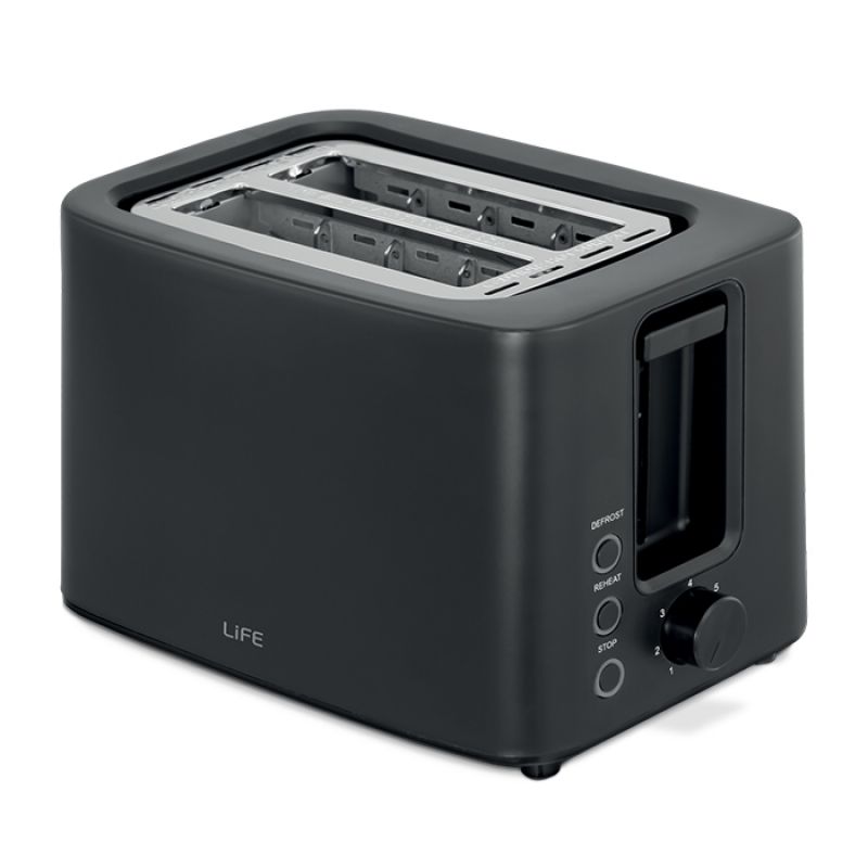 Αυτόματη φρυγανιέρα 2 θέσεων, 750W LiFE CRUNCHY Flat Black Series