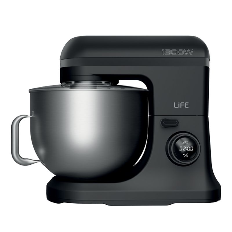 Κουζινομηχανή με inox κάδο μίξης 12L, 1800W LiFE BOSS Flat Black Series