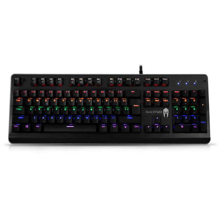 Ενσύρματο μηχανικό gaming πληκτρολόγιο, με backlight RGB LED φωτισμό 6 χρωμάτων και επιφάνεια από αλουμίνιο σε μαύρο χρώμα. NOD IRON STRIKE