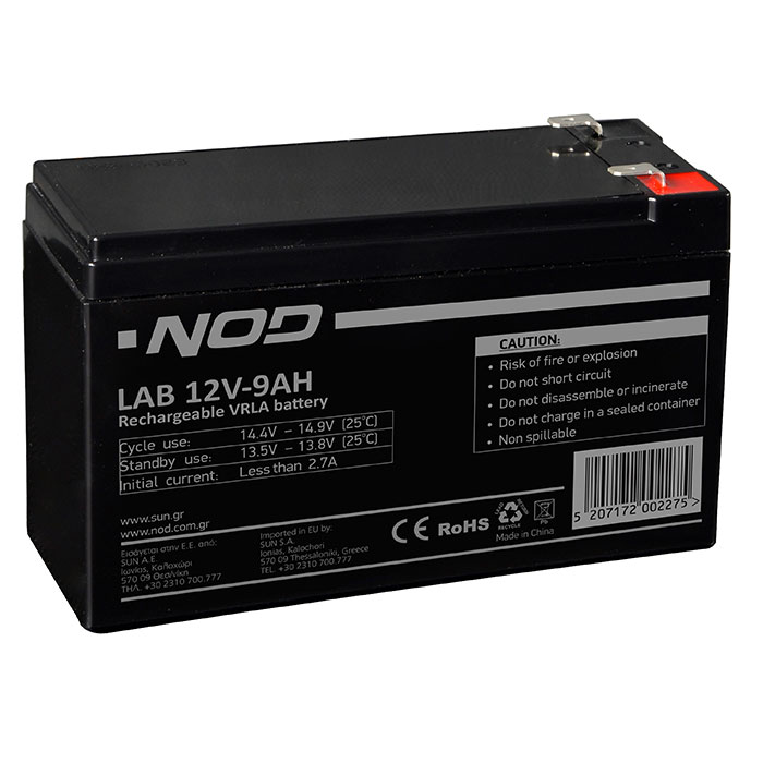 Μπαταρία μολύβδου 12V-9AH. NOD LAB 12V9AH