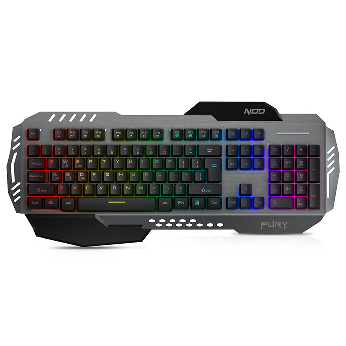 Ενσύρματο gaming πληκτρολόγιο, με RGB LED οπίσθιο φωτισμό, επιφάνεια από αλουμίνιο και palm rest. NOD FURY