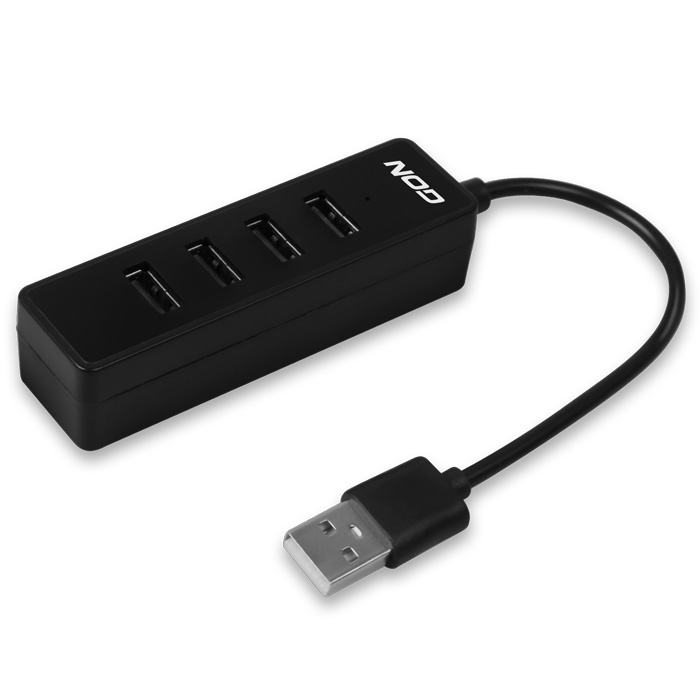 USB 2.0 Hub 4 θυρών σε μαύρο χρώμα. NOD WORK HUB 4.2