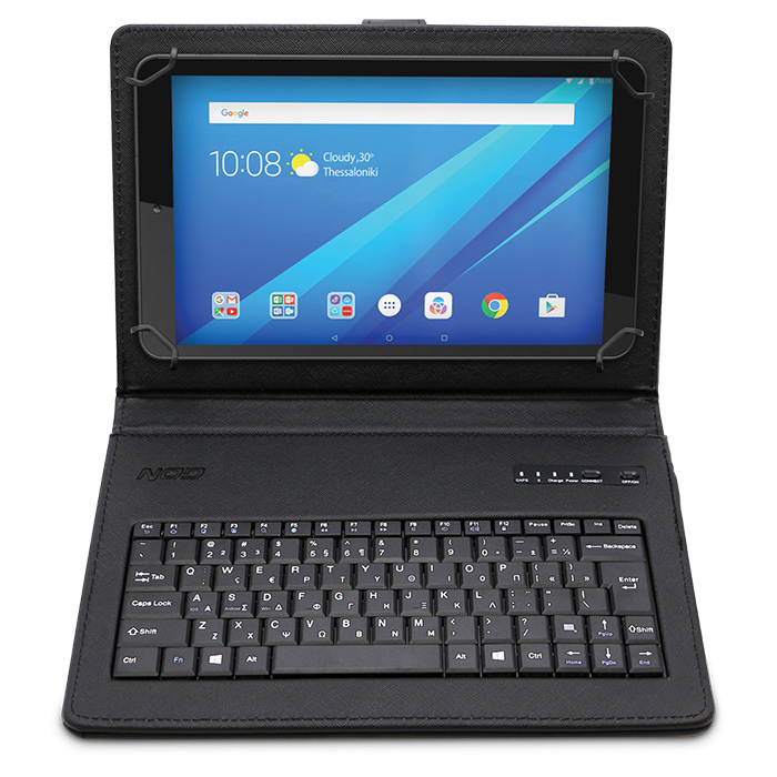 Universal θήκη προστασίας για tablet 10.1, με ενσωματωμένο Bluetooth πληκτρολόγιο (Ελληνικό / Αγγλικό layout). NOD Bluetooth Type & Protect 10.1