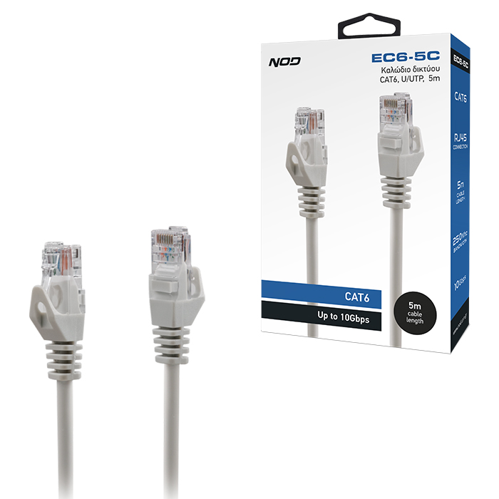 Καλώδιο δικτύου CAT6, U/UTP, 5m. NOD EC6-5C