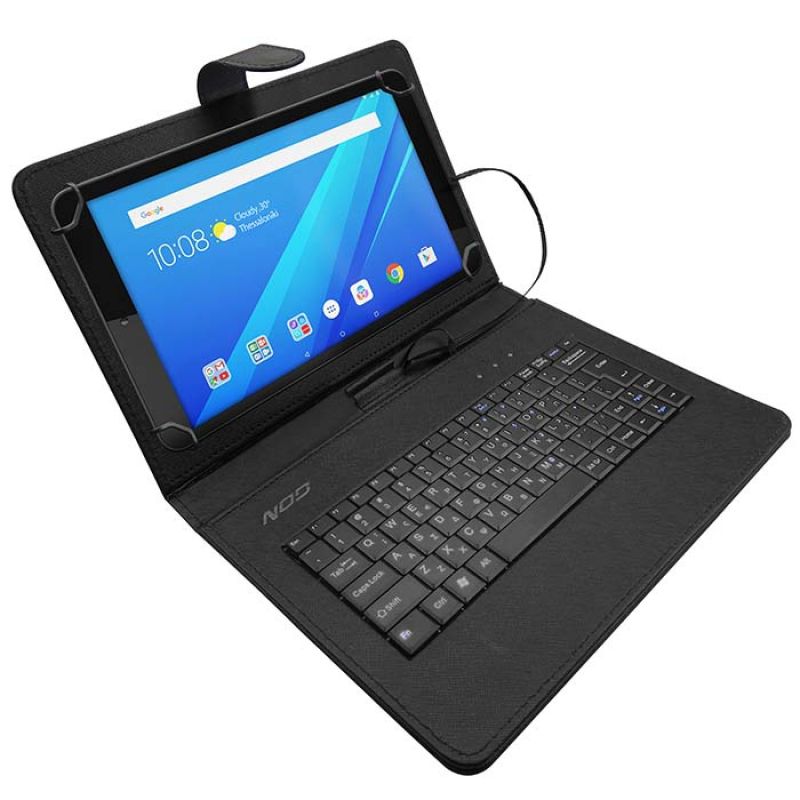 Universal θήκη προστασίας, για tablet 10.1, με ενσωματωμένο πληκτρολόγιο (ελληνικό / αγγλικό layout). NOD Type & Protect 10.1