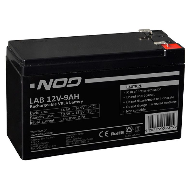 Μπαταρία μολύβδου 12V-9AH. NOD LAB 12V9AH