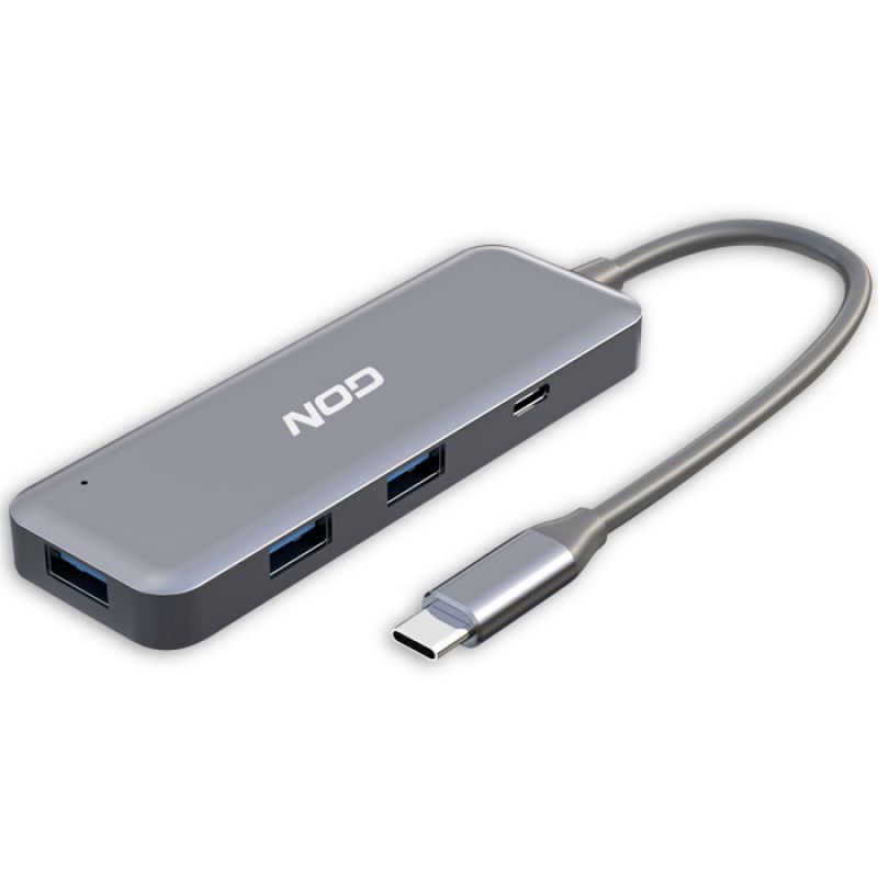 Hybrid USB hub αλουμινίου 4 θυρών / USB 3.2 Gen 1X1, με σύνδεση Type-C. NOD HYBRID METAL HUB 3-1.C