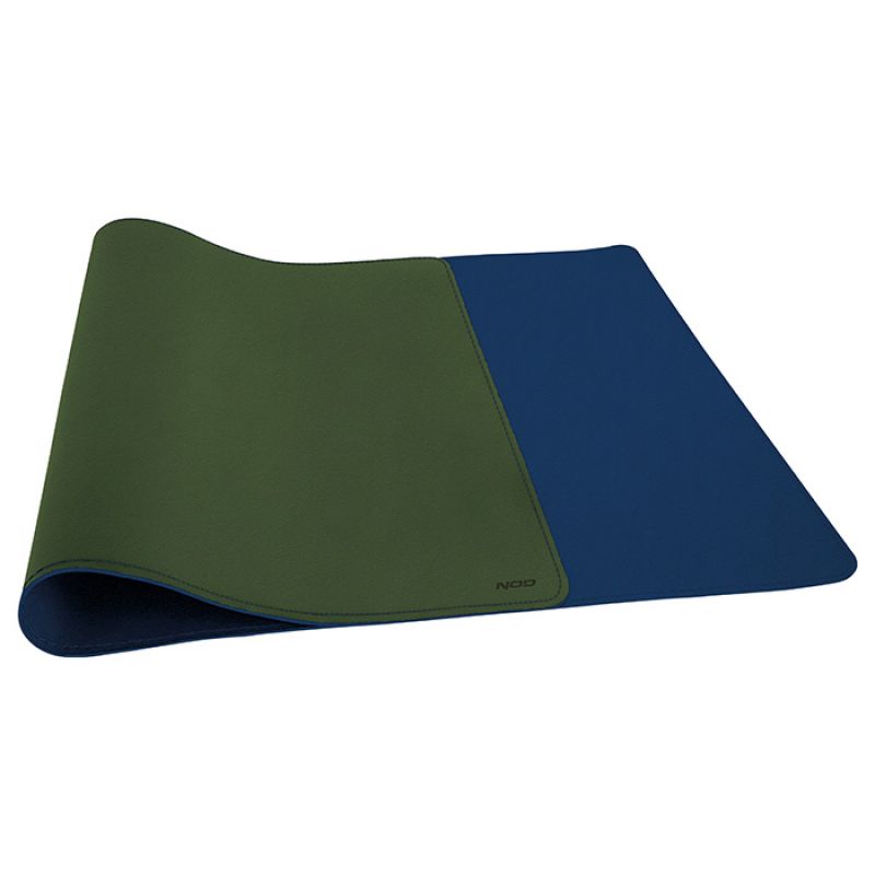 XL Δερμάτινο mousepad διπλής όψης, λαδί-βαθύ μπλε, 800x345x1.8mm. NOD STATUS XL GREEN-BLUE