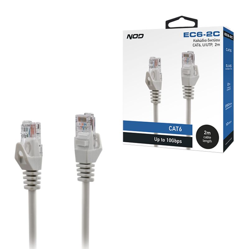Καλώδιο δικτύου CAT6, U/UTP, 2m NOD EC6-2C