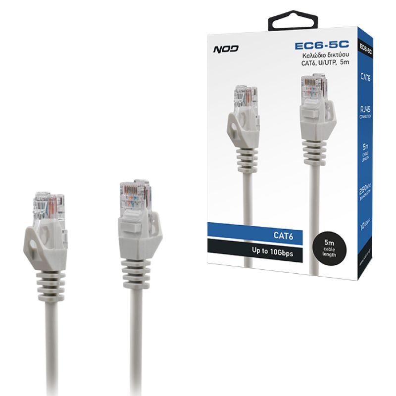 Καλώδιο δικτύου CAT6, U/UTP, 5m. NOD EC6-5C