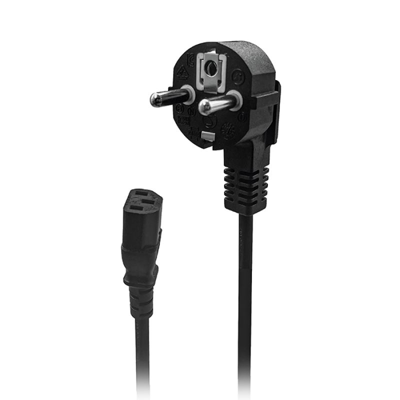 Καλώδιο τροφοδοσίας Schuko αρσενικό γωνία - IEC-320-C13 θηλυκό, 2m NOD PC13-2B