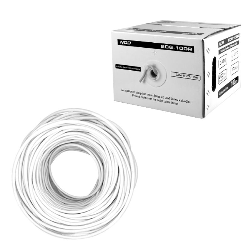 Καλώδιο δικτύου CAT6 U/UTP, σε κουλούρα 100m, με Easy Pull Box NOD EC6-100R