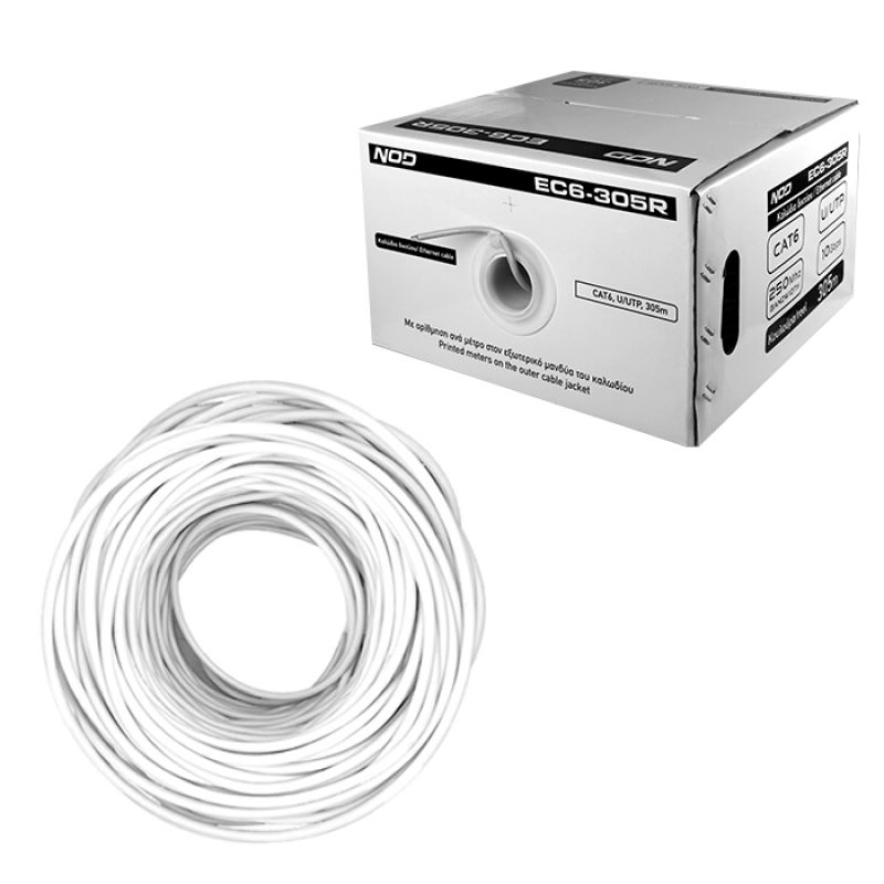 Καλώδιο δικτύου CAT6 U/UTP, σε κουλούρα 305m, με Easy Pull Box NOD EC6-305R
