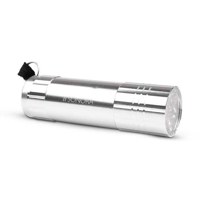 Αλουμινένιος mini φακός LED 30 lm, σε ασημί χρώμα. SONORA SILVER RAY