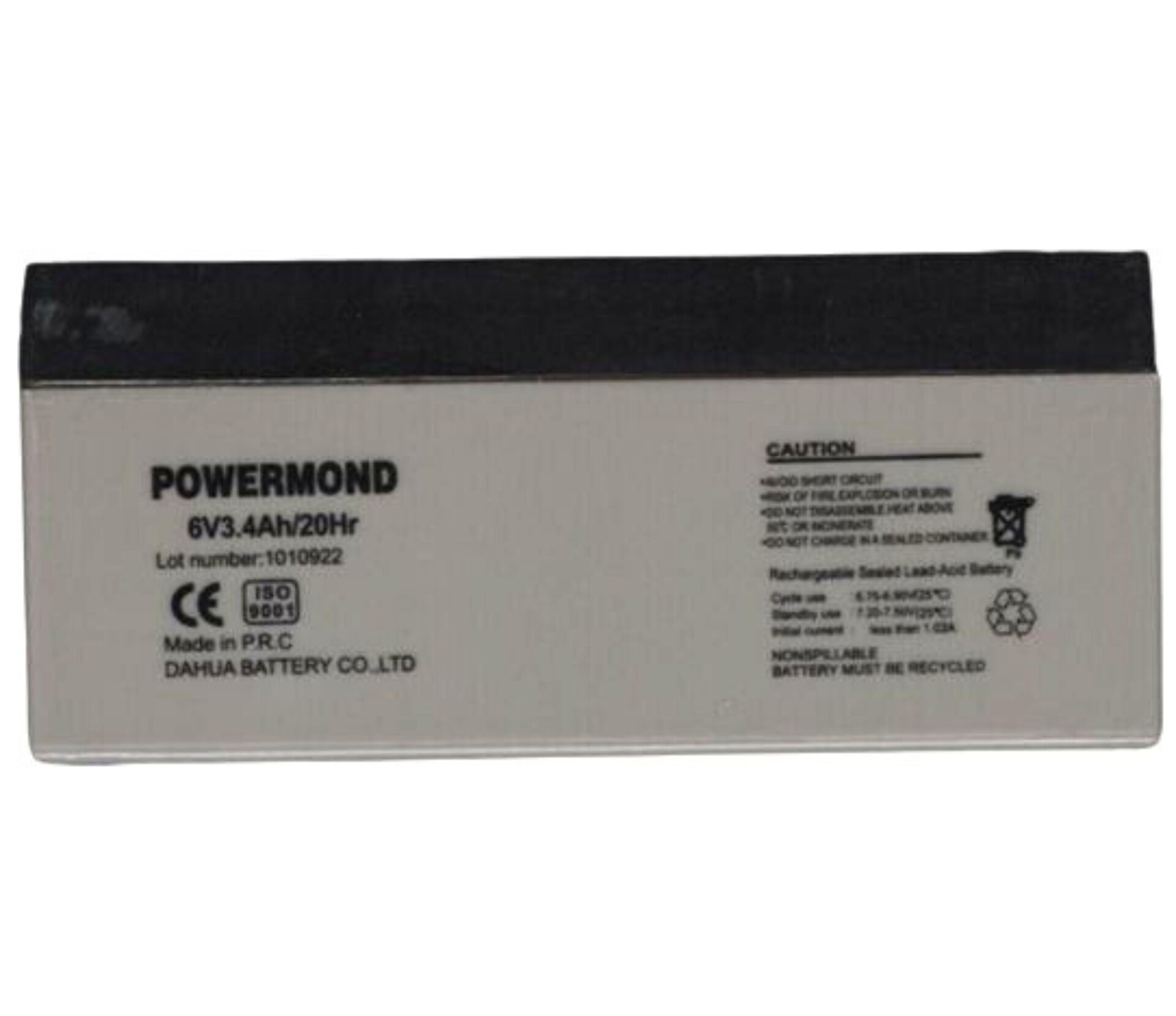 Μπαταρία 6V/ 3.4Ah POWERMOND Επαναφορτιζόμενη Μολύβδου