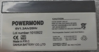 Μπαταρία 6V/ 1.3Ah POWERMOND Επαναφορτιζόμενη Μολύβδου