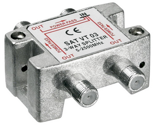 VT03 Splitter 3 Εξόδων 5-2450MHz Με διέλευση τάσης = 271-193