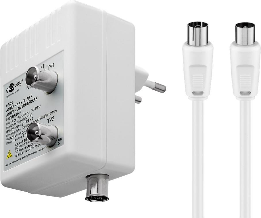 Ενισχυτής γραμμής ενίσχυση TV 15dB 47-862MHz με δύο εξόδους