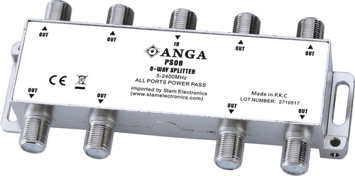 Splitter 8 Εξόδων 5-2400MHz Με διέλευση τάσης