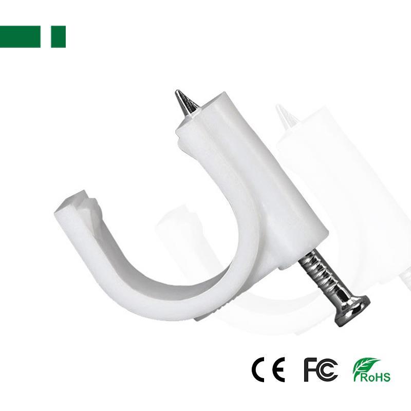 PS-CR4-100 ρόκα (Nail Cable Clamp Clip), μέγεθος :4mm, κυκλικό σχήμα, 100 τεμάχια/ συσκευασία
