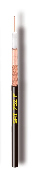 CAVEL SAT752F (500μ ΜΑΥΡΟ) Διάμετρος : 6,60mm Aγωγός : 1,13mm Χαλκός