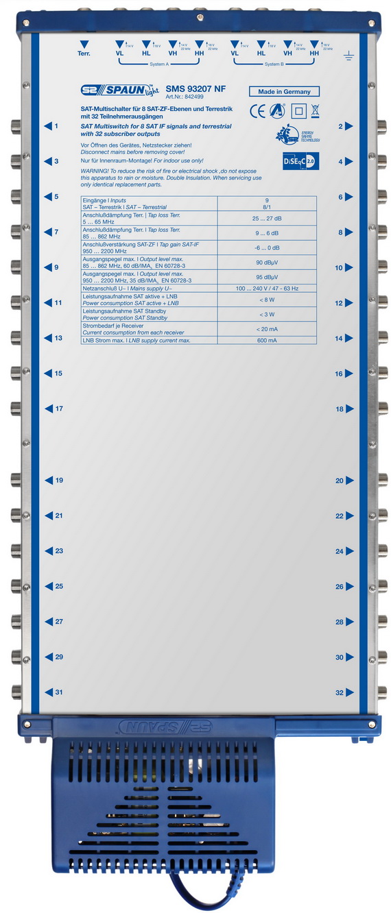 842499 SPAUN SMS93207NF Πολυδιακόπτης για 32 εξόδους