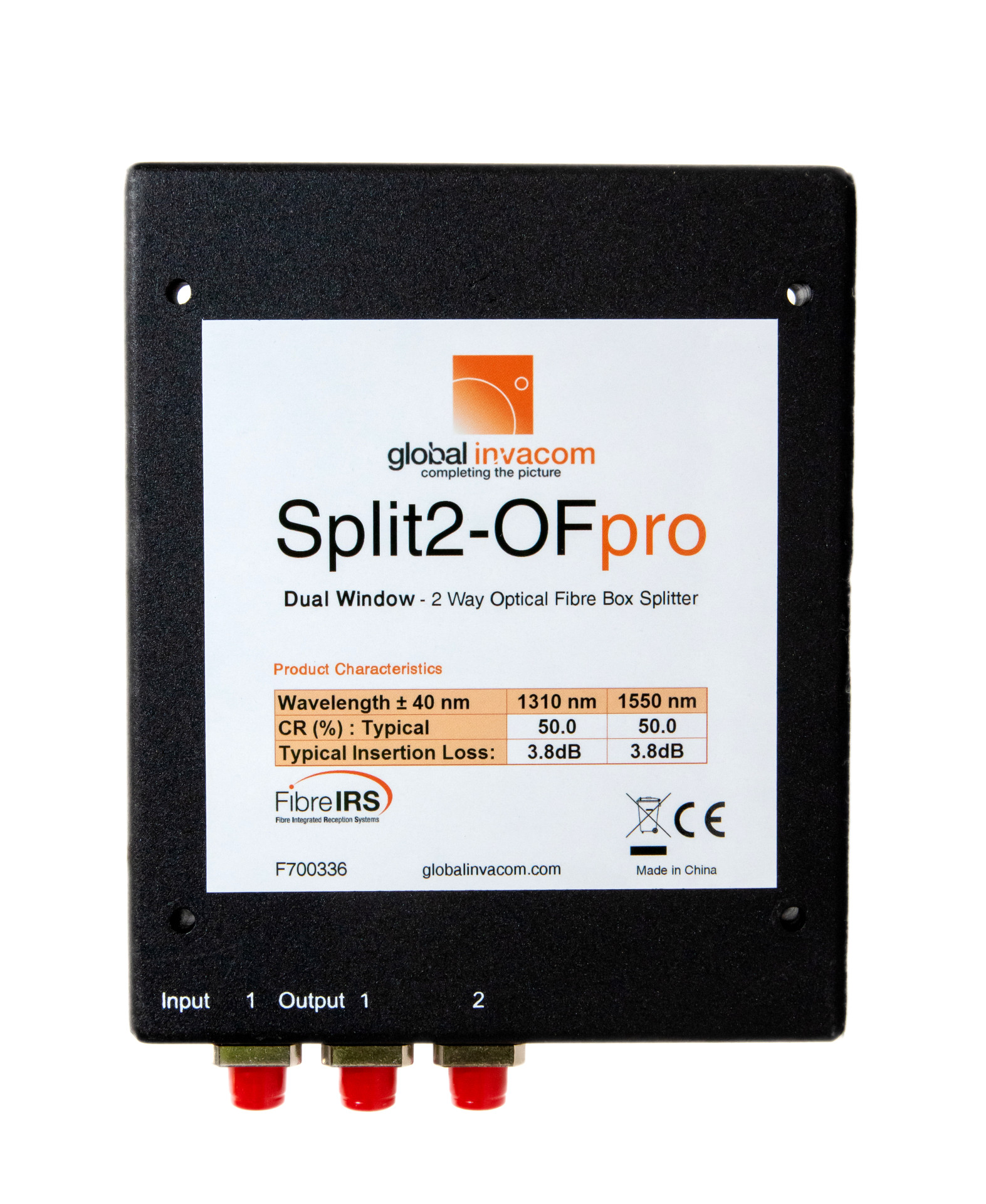 F700256 Global Invacom Splitter 1/2 ΟΠΤΙΚΗΣ ΙΝΑΣ
