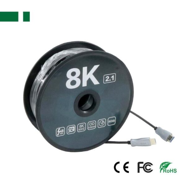 OP-OF100-8K HDMI CABLE 100m 2.1 Ver. (8k/60Hz) Optical Hybrid Ultra High Speed (ΠΡΟΣΟΧΗ ΣΥΝΔΕΣΗΣ είσοδος – έξοδος)