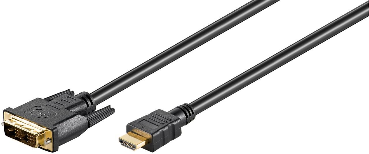 Goobay 1,5m HDMI 19pin σε DVI-D (18+1)pin, HIGH SPEED ΕΠΙΧΡΥΣΟ