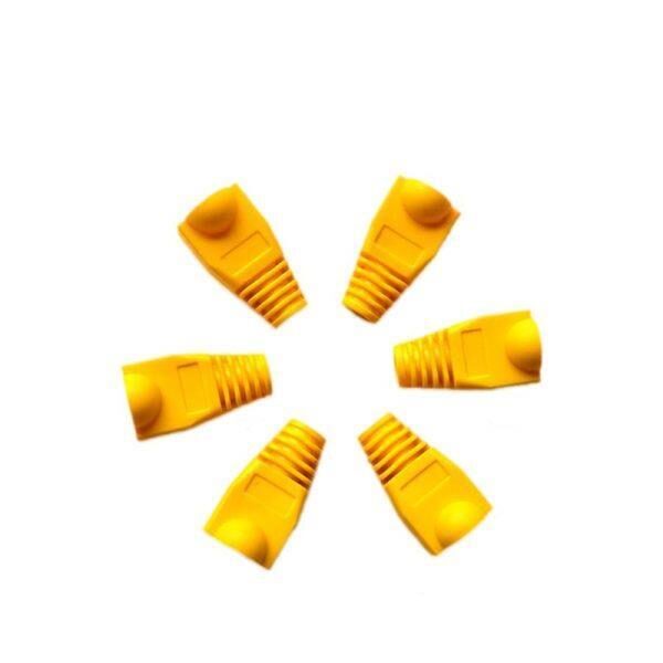 PS-N075Y5 Protective Sleeve Cover for RJ45, YELLOW FOR CAT5, 100pcs/small bag