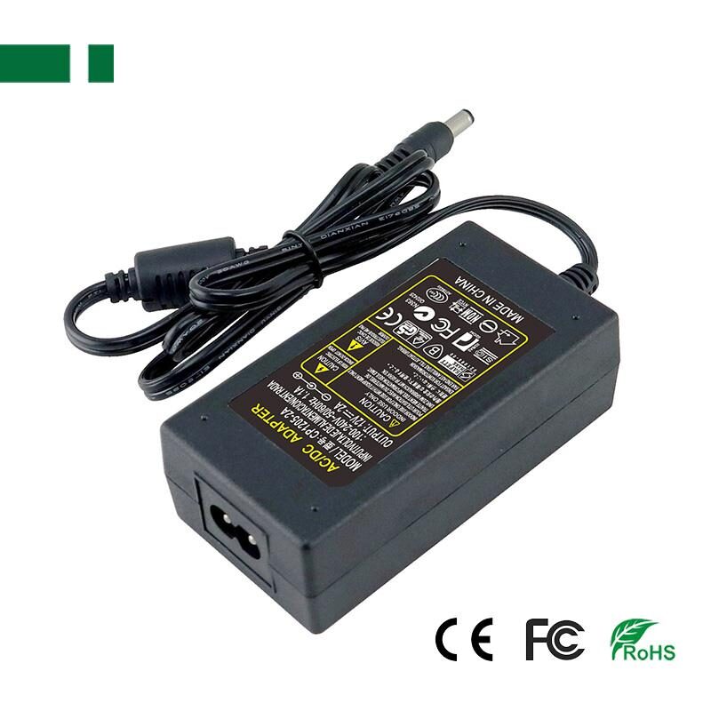 CP1205-2A 12V/2A/24W Σταθεροποιημένο τροφοδοτικό, εμπεριέχεται διακλαδωτής καλωδίου 1/4 με βύσμα (5,5mm/2,5mm) + καλώδιο τροφοδοσίας AC