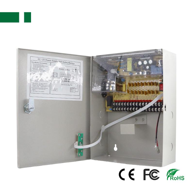 CP1209-10A-18-B 12V/10A/120 Σταθεροποιημένο τροφοδοτικό, 18 εξόδων, Με δυνατότητα προσθήκης μπαταρίας 12V 7Ah ΜΕΤΑΛΛΙΚΟ ΚΟΥΤΙ