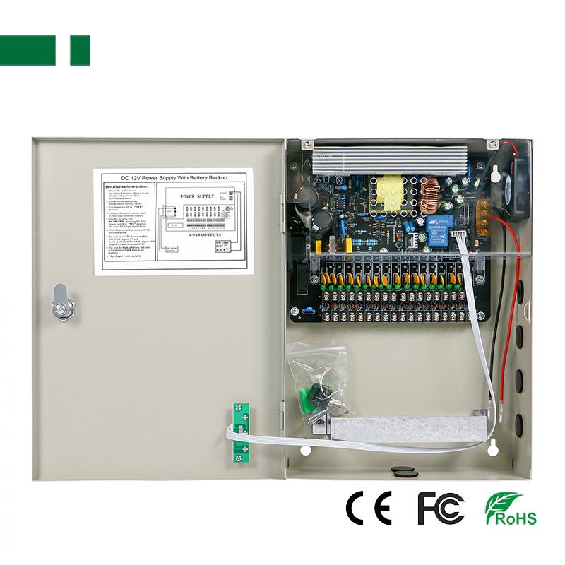 CP1209-30A-18-B, 12V/30A/360W Σταθεροποιημένο τροφοδοτικό, 18 εξόδων, με δυνατότητα πρσοθήκης μπαταρίας – ΜΕΤΑΛΛΙΚΟ ΚΟΥΤΙ - ΡΥΘΜΙΖΟΜΕΝΗ ΕΞΟΔΟΣ