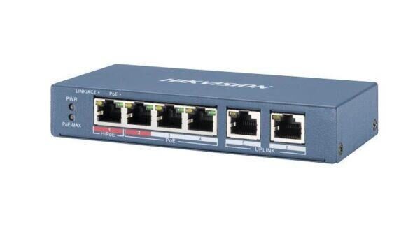 HIKVISION PS-3E0106 HP 4 Port POE SWITCH (4+2) Built-in