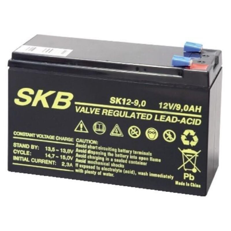 Μπαταρία 12V/9AH SKB Επαναφορτιζόμενη μολύβδου με φαρδύ πόλο